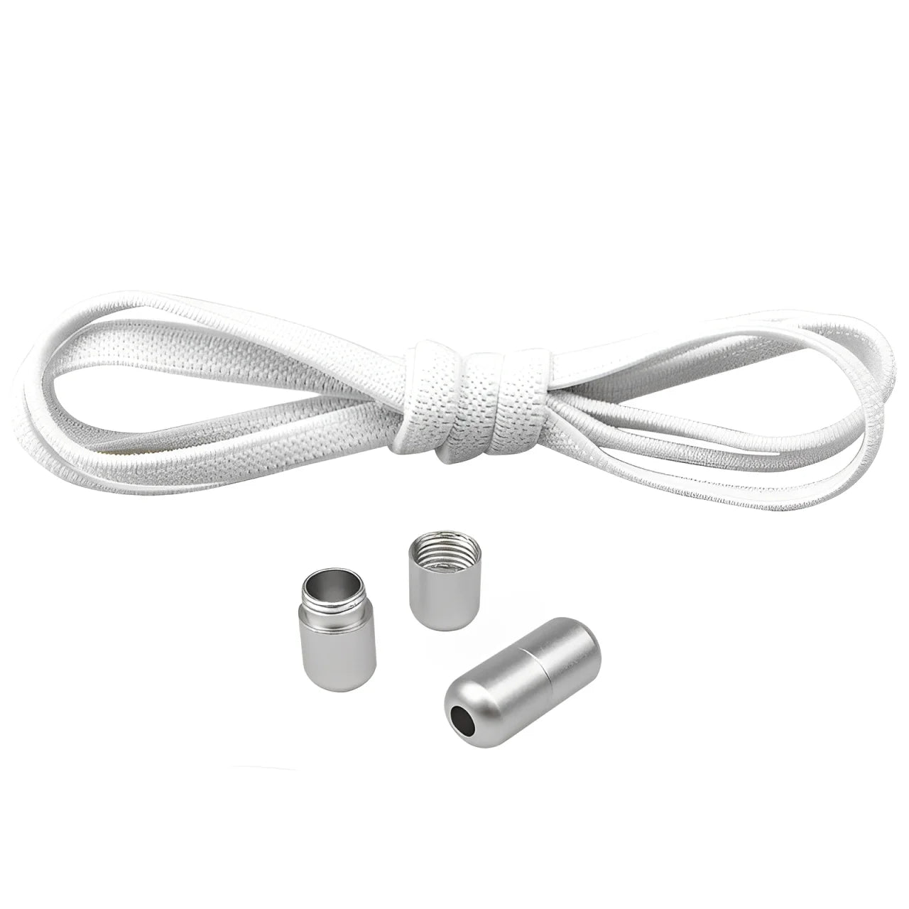 lacet élastique plat blanc embout en metal coloré