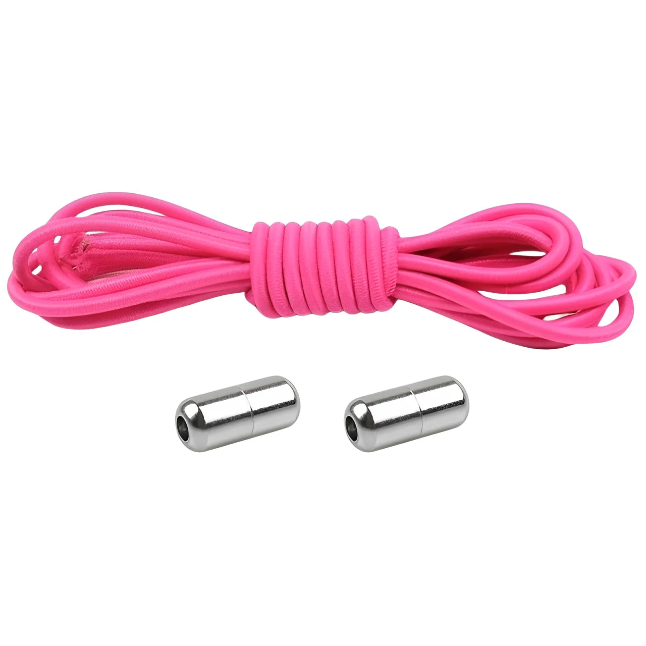 lacet élastique rond rose embout en métal