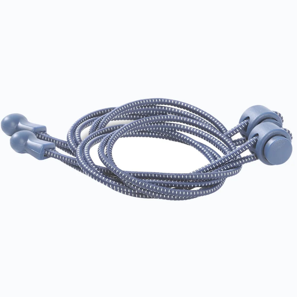 Lacet élastique autobloquant bicolore bleu foncé et blanc