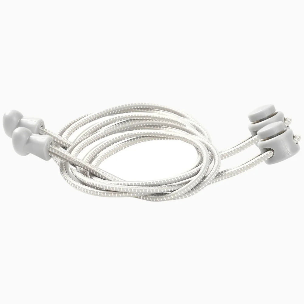 Lacet élastique autobloquant bicolore gris et blanc
