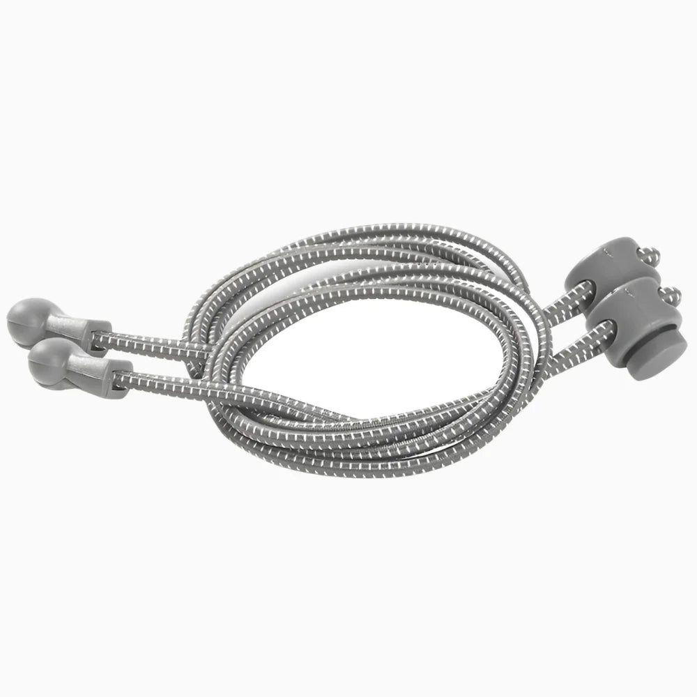 Lacet élastique autobloquant bicolore gris foncé et blanc