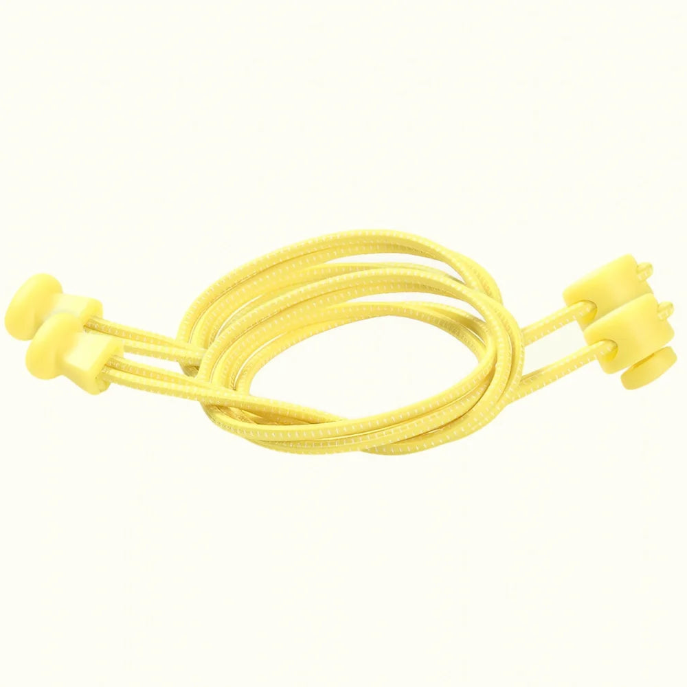 Lacet élastique autobloquant bicolore jaune et blanc