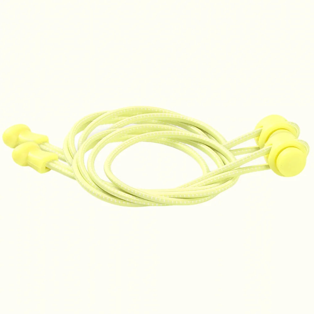Lacet élastique autobloquant bicolore jaune fluo et blanc