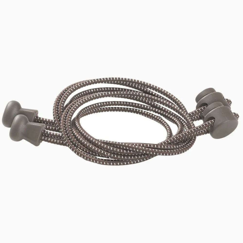 Lacet élastique autobloquant bicolore marron et blanc