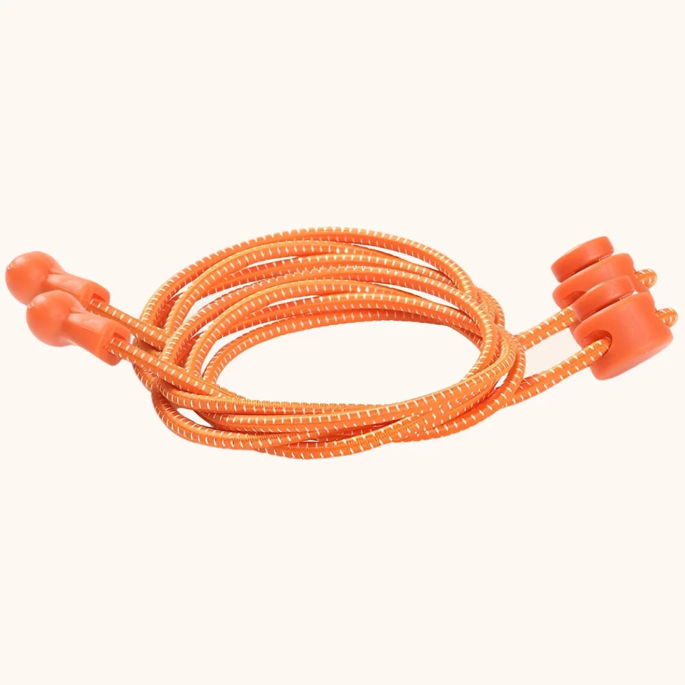 Lacet élastique autobloquant bicolore orange et blanc