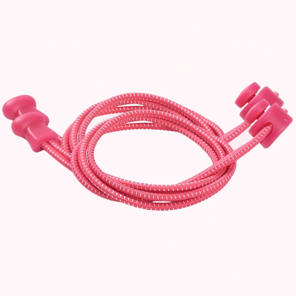 Lacet élastique autobloquant bicolore rose et blanc