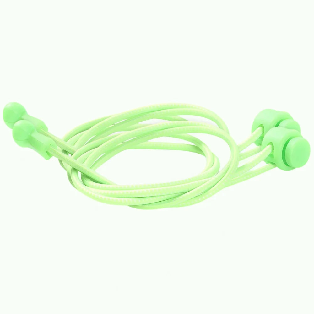 Lacet élastique autobloquant bicolore vert fluo et blanc