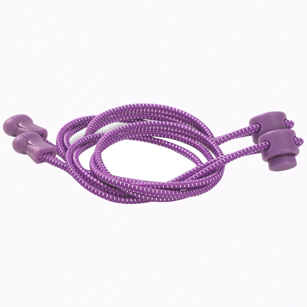 Lacet élastique autobloquant bicolore violet et blanc