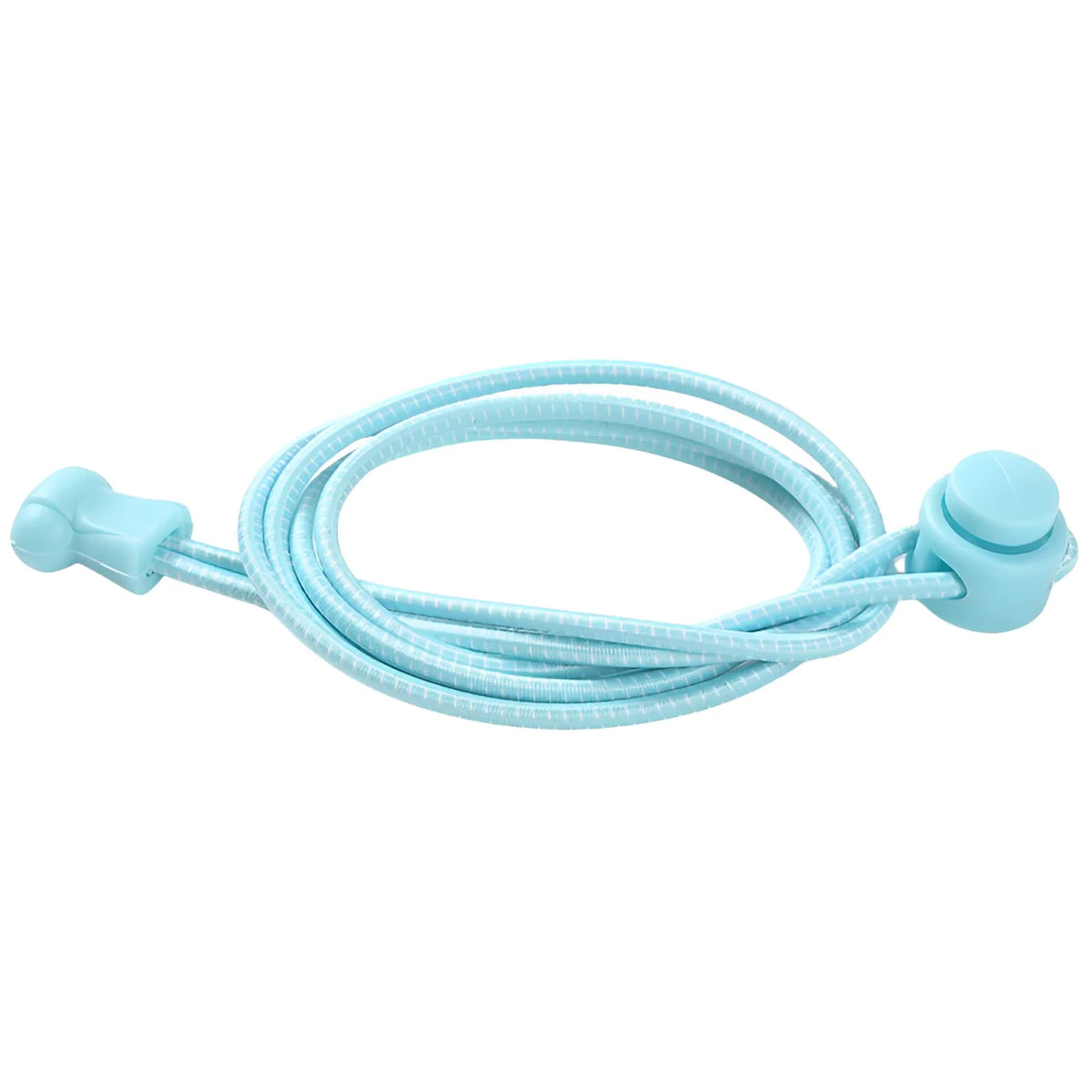 lacet élastique autobloquant bleu clair et blanc