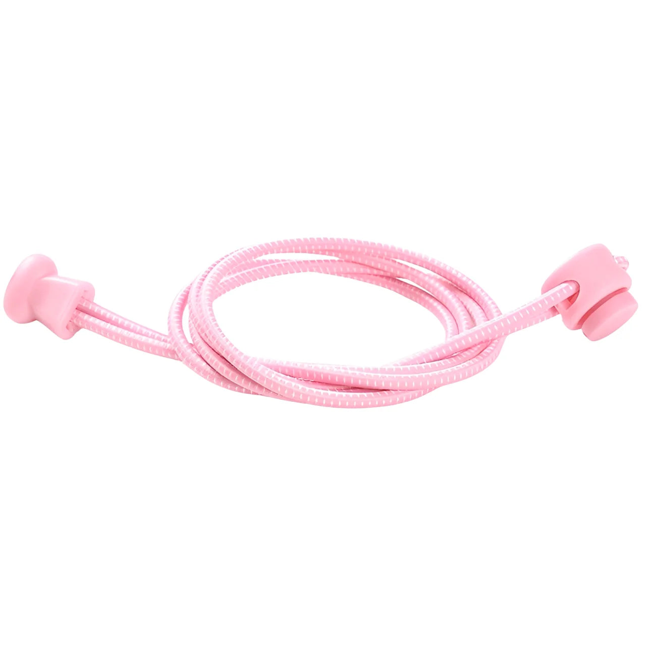 lacet élastique autobloquant rose clair et blanc