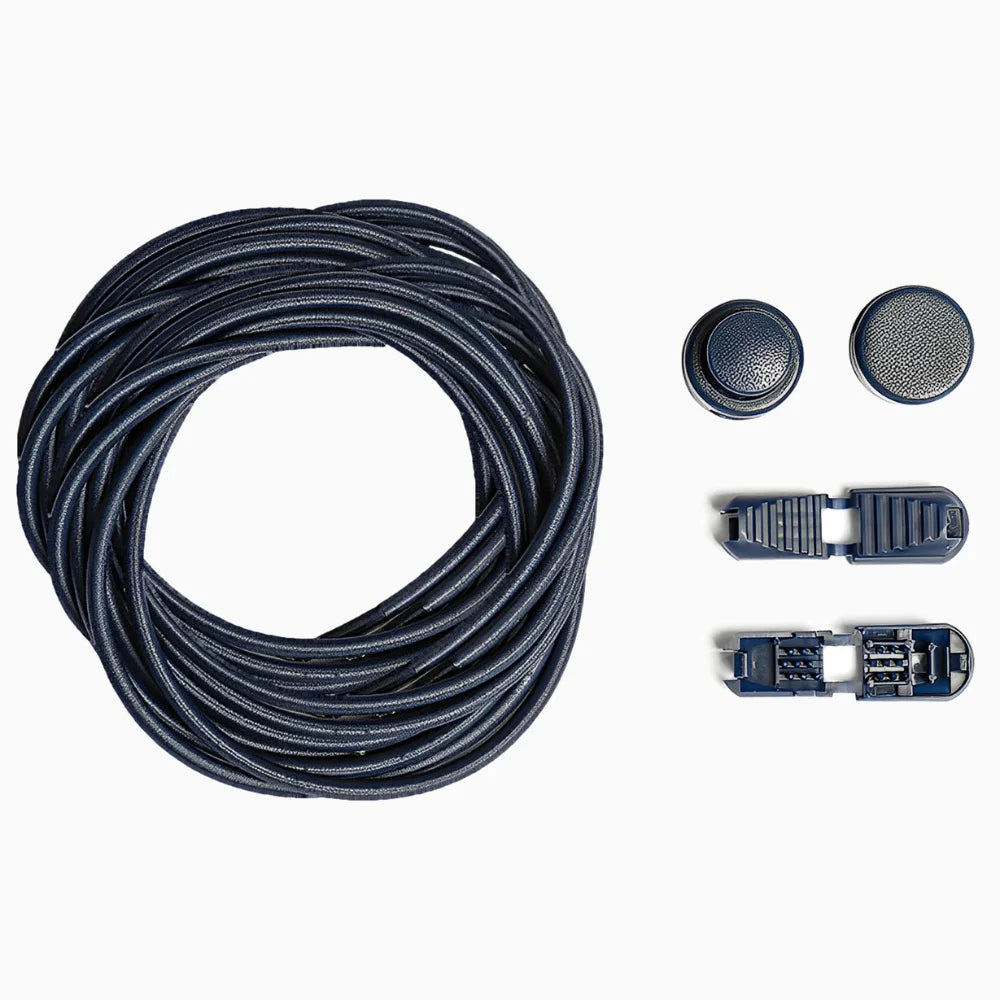 Lacet élastique autobloquant uni bleu marine
