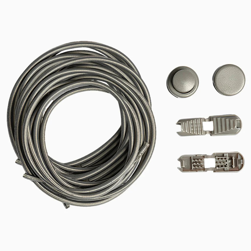 Lacet élastique autobloquant uni gris foncé
