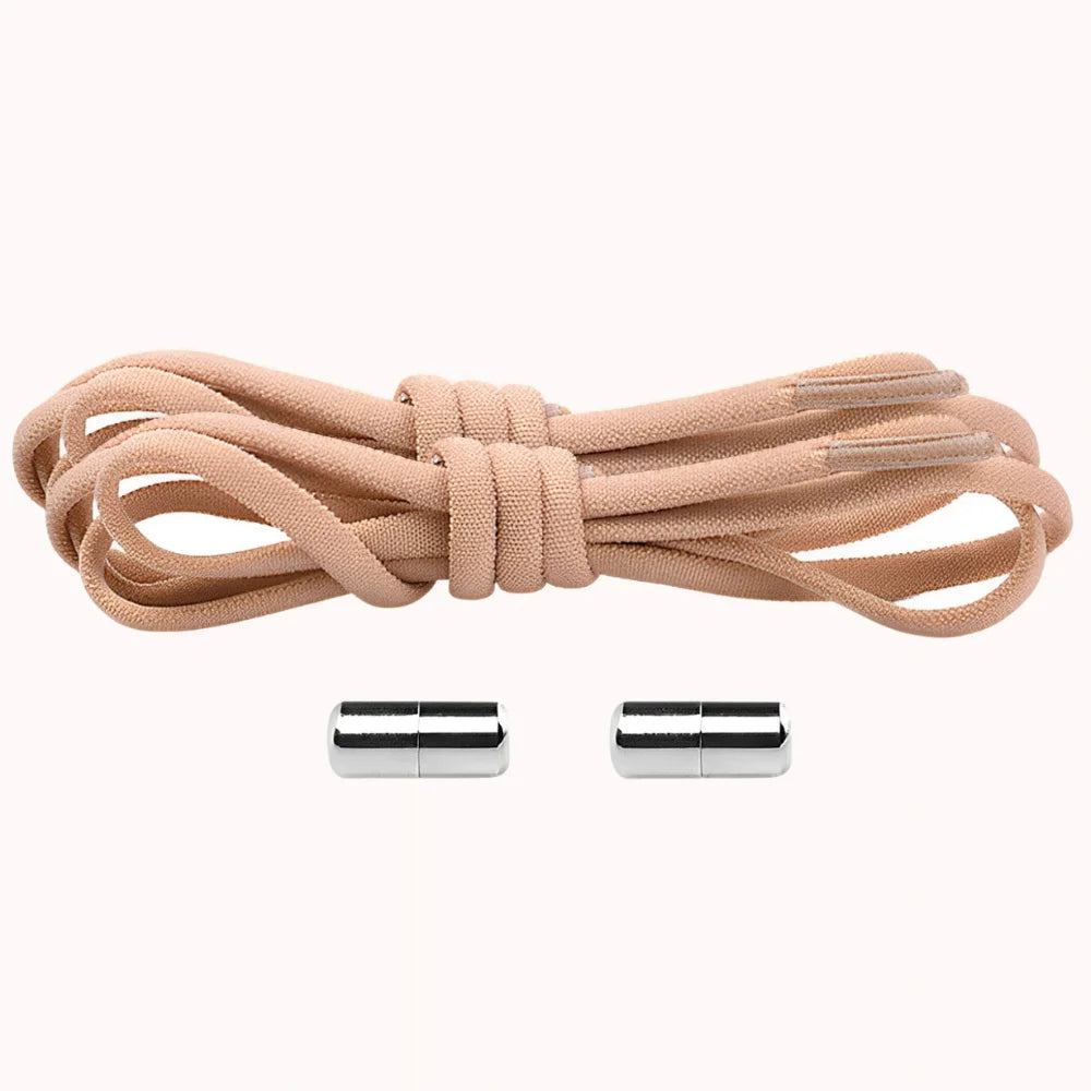 Lacet élastique avec embout à visser beige
