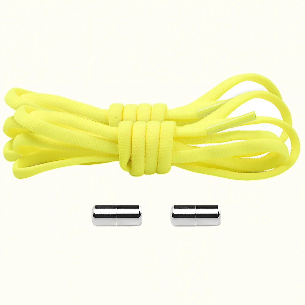 Lacet élastique avec embout à visser jaune fluo