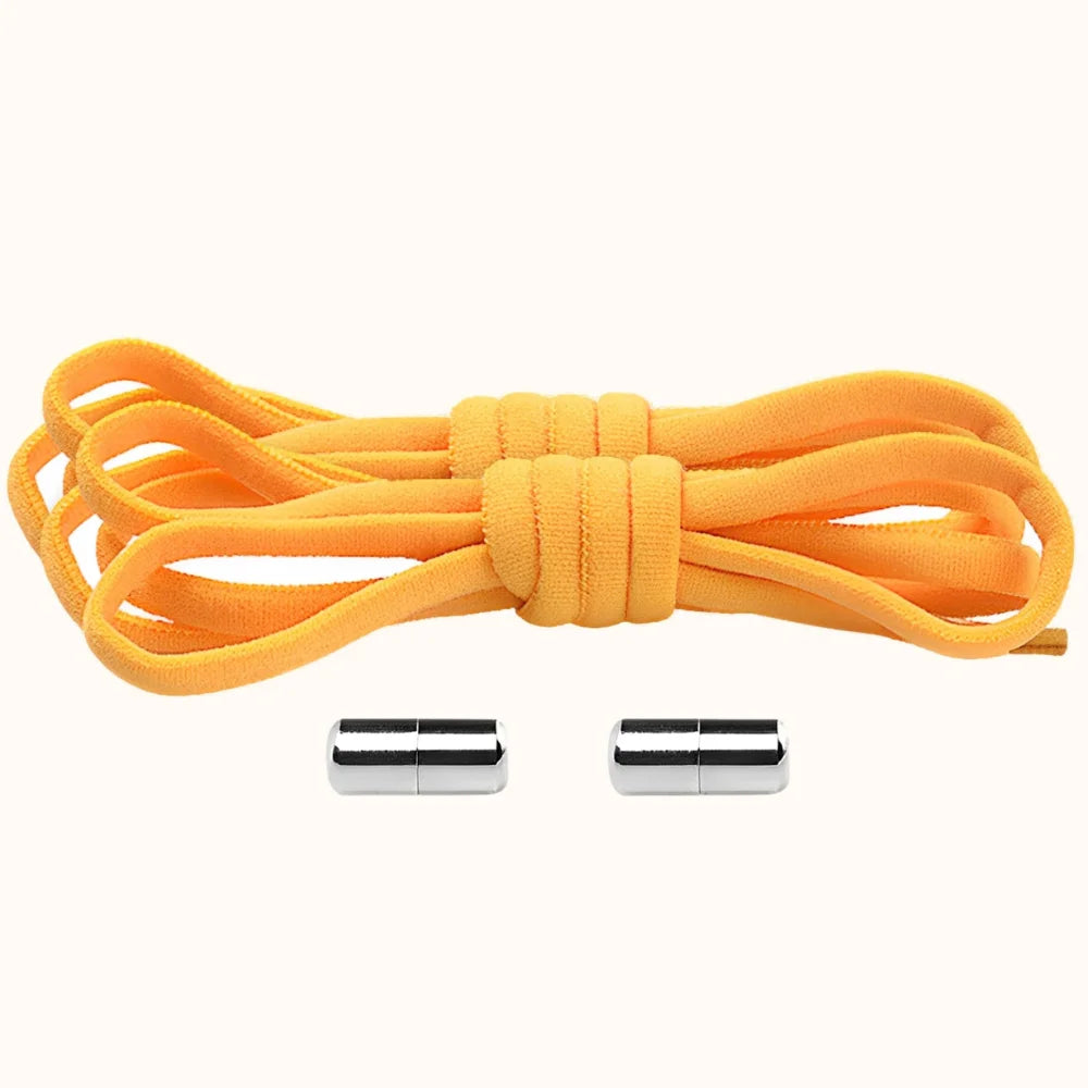 Lacet élastique avec embout à visser orange clair