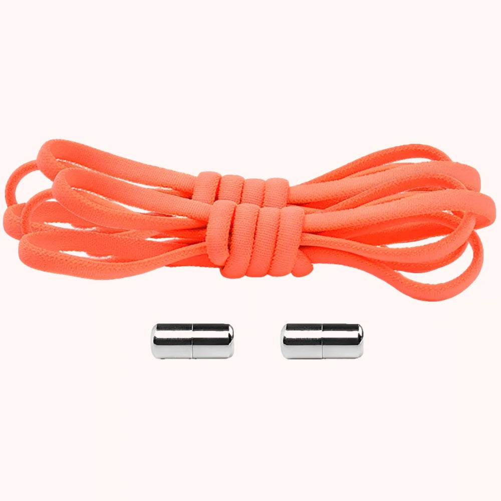 Lacet élastique avec embout à visser orange fluo