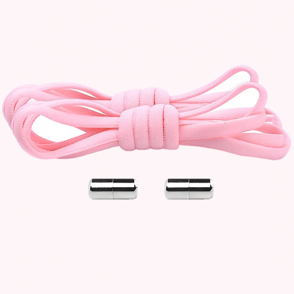 Lacet élastique avec embout à visser rose clair