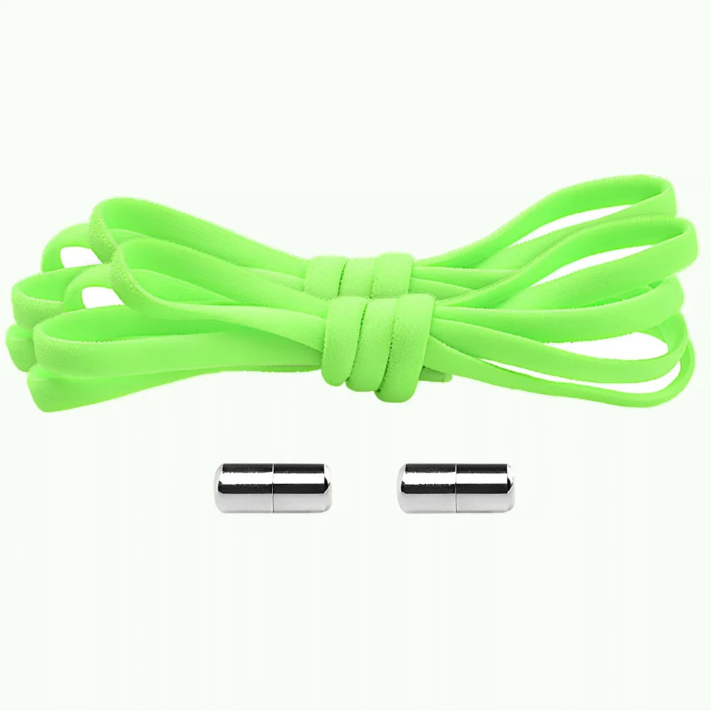 Lacet élastique avec embout à visser vert fluo