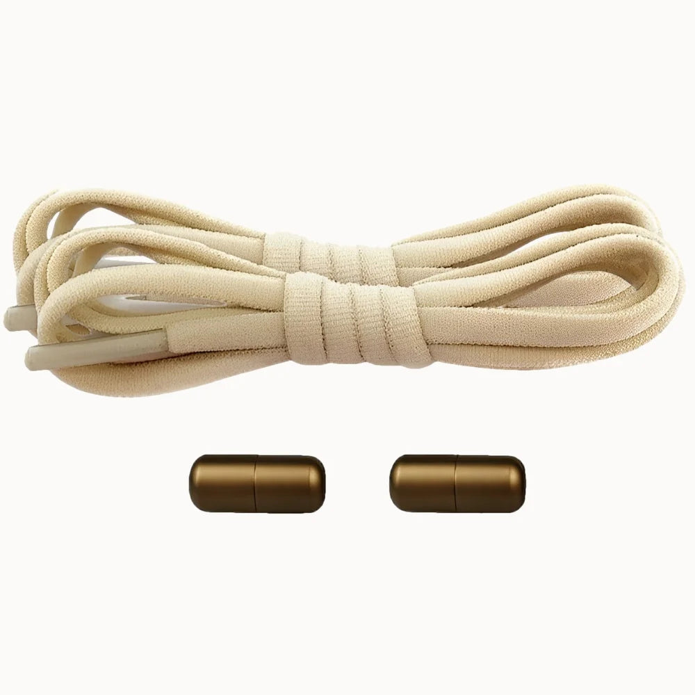 Lacet élastique avec embout coloré à visser beige
