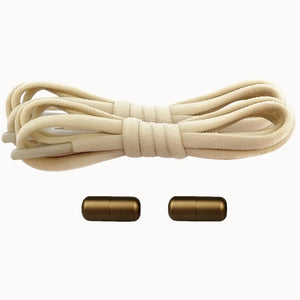 Lacet élastique avec embout coloré à visser beige