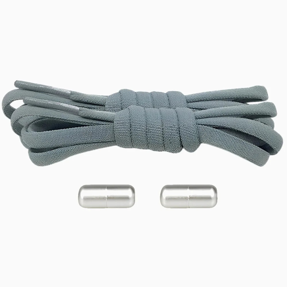Lacet élastique avec embout coloré à visser gris