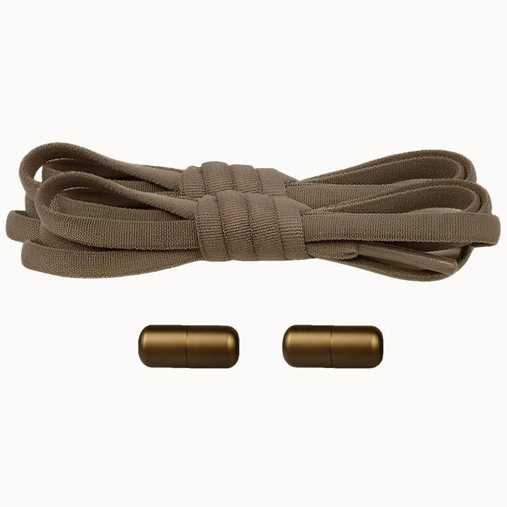 Lacet élastique avec embout coloré à visser marron