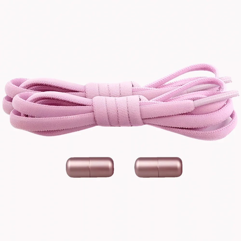 Lacet élastique avec embout coloré à visser rose