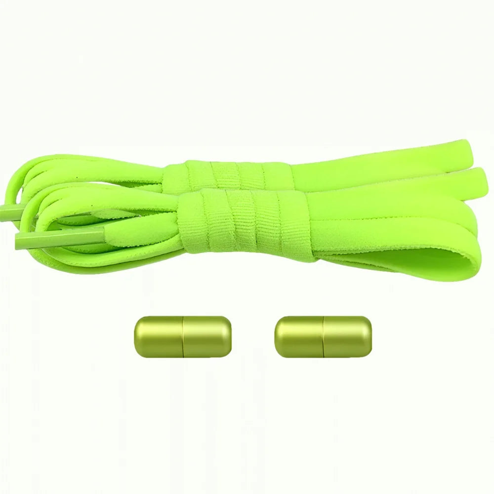 Lacet élastique avec embout coloré à visser vert fluo