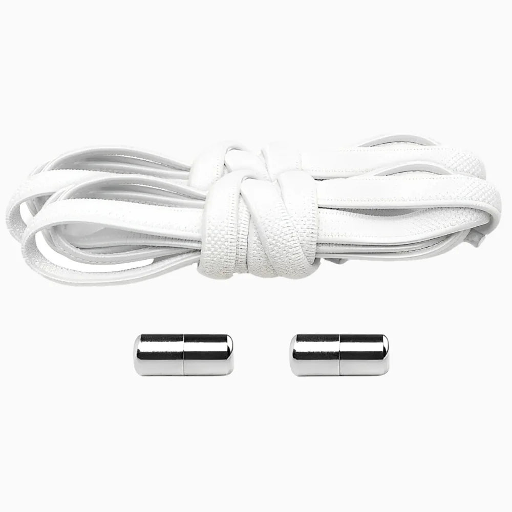 Lacet élastique plat avec embout à visser blanc