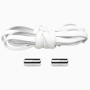 Lacet élastique plat avec embout à visser blanc
