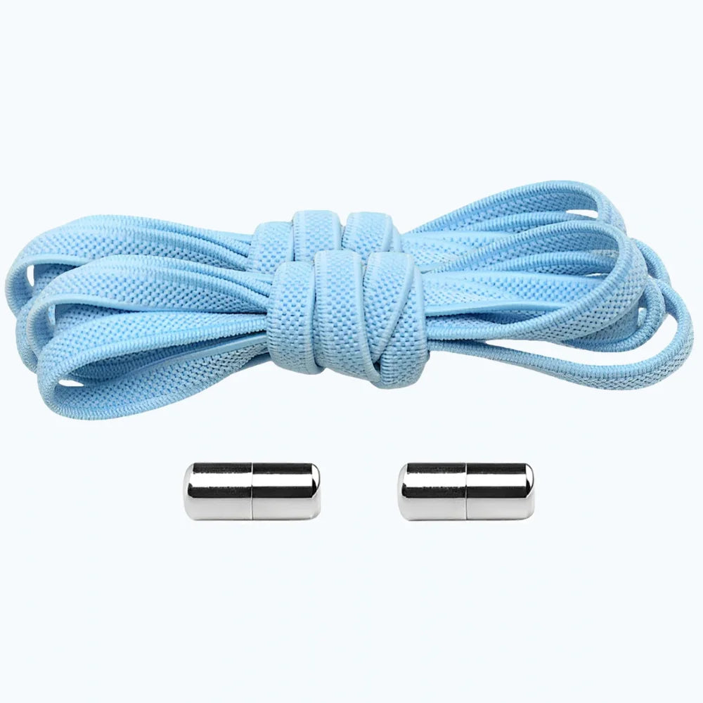 Lacet élastique plat avec embout à visser bleu clair