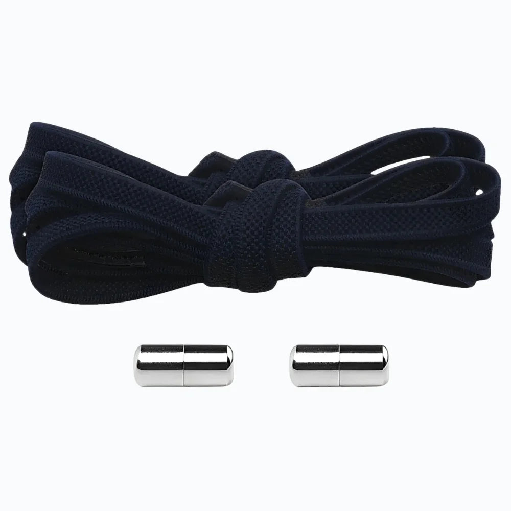 Lacet élastique plat avec embout à visser bleu marine