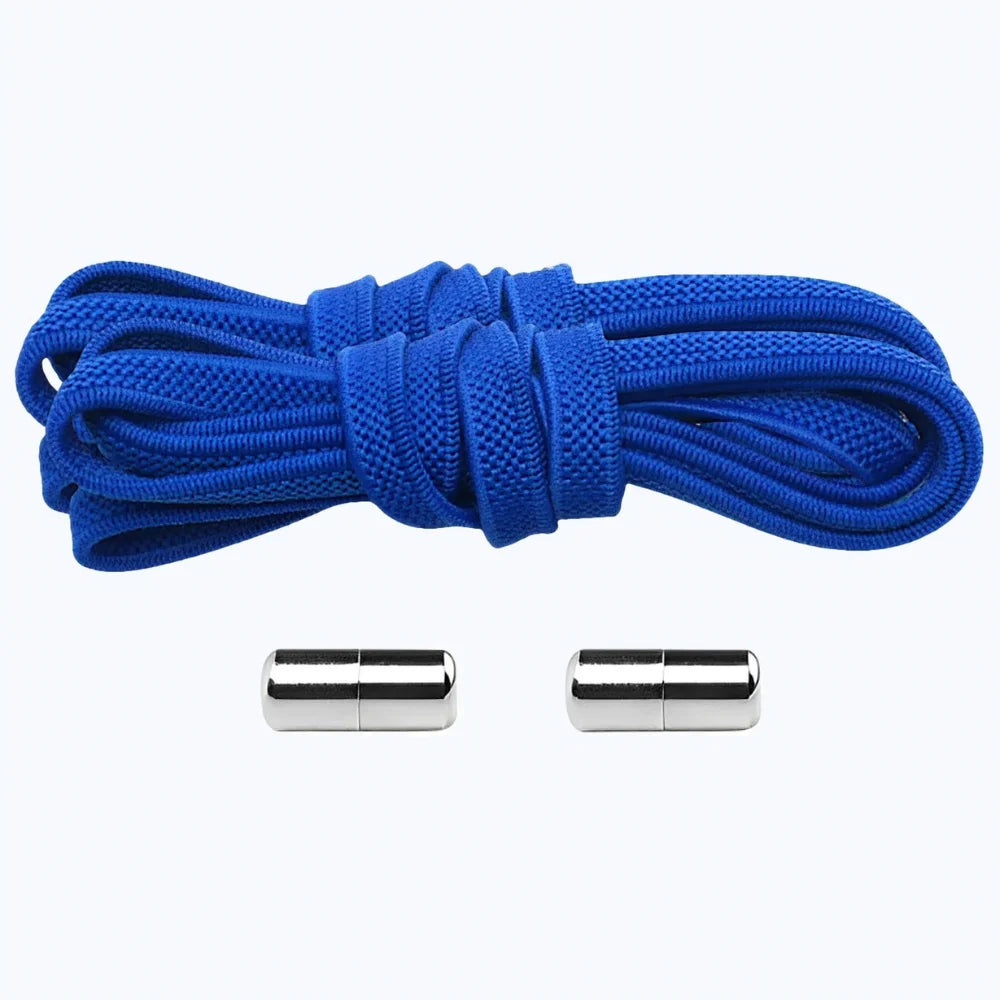 Lacet élastique plat avec embout à visser bleu
