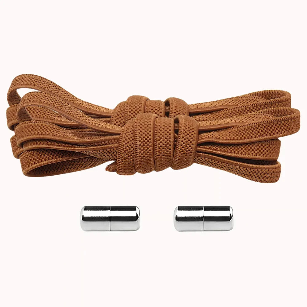 Lacet élastique plat avec embout à visser camel