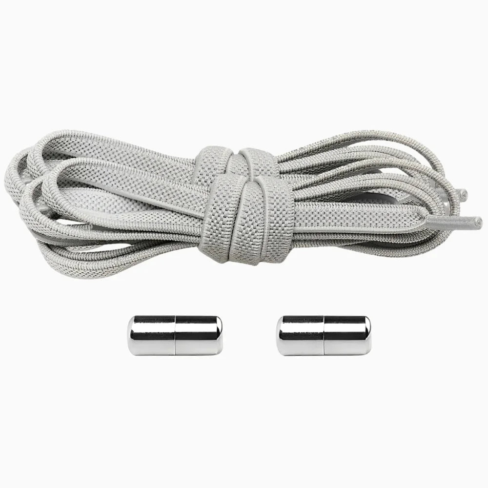 Lacet élastique plat avec embout à visser gris