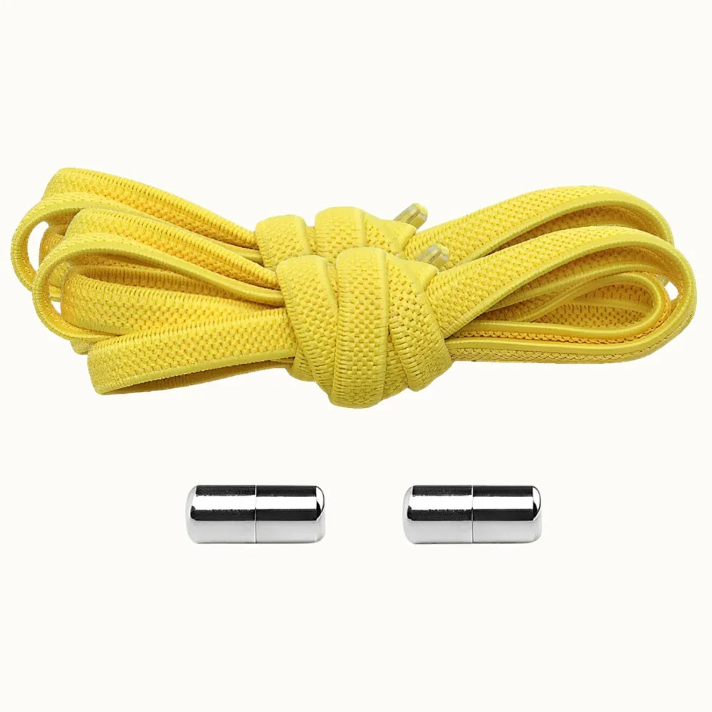 Lacet élastique plat avec embout à visser jaune