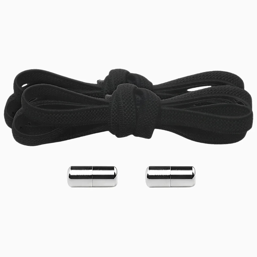 Lacet élastique plat avec embout à visser noir