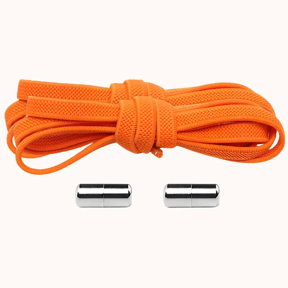 Lacet élastique plat avec embout à visser orange