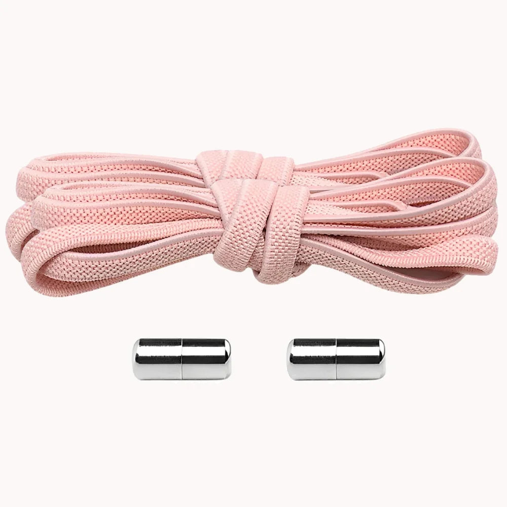 Lacet élastique plat avec embout à visser rose clair