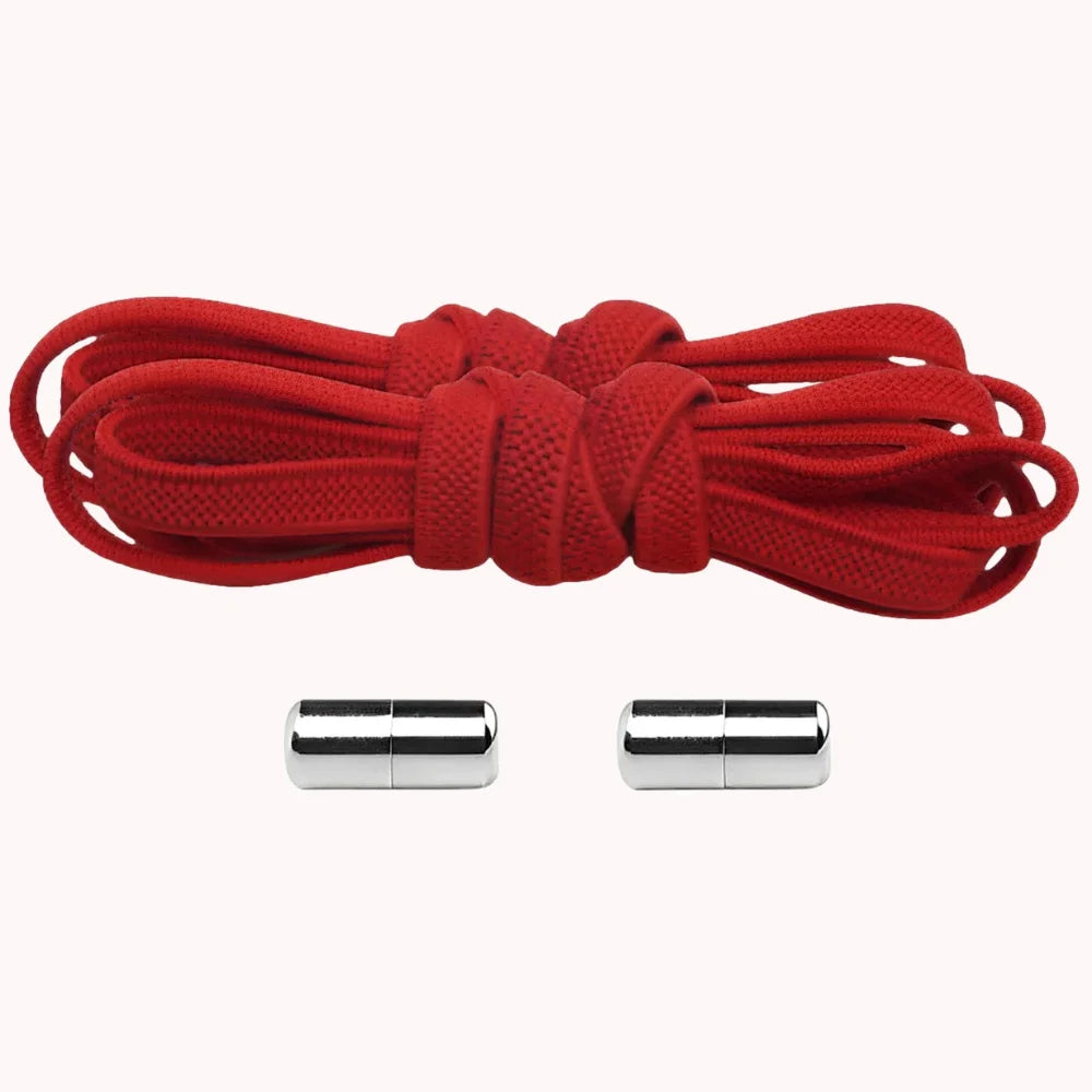 Lacet élastique plat avec embout à visser rouge