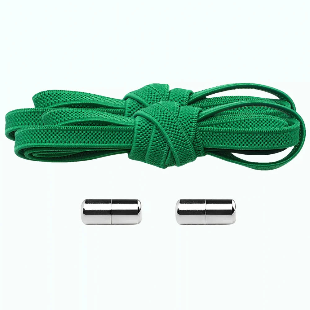 Lacet élastique plat avec embout à visser vert