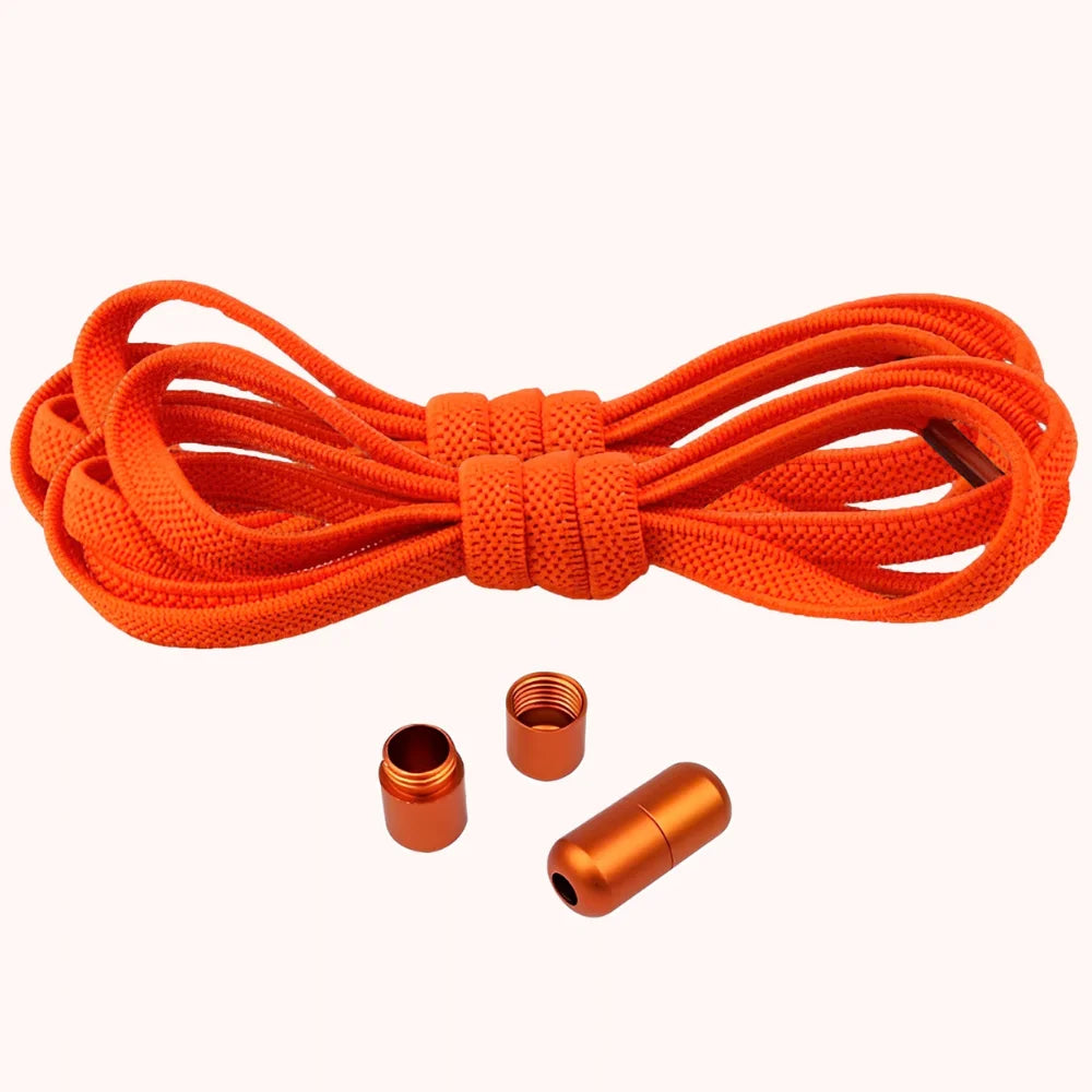 Lacet élastique plat avec embout coloré à visser orange