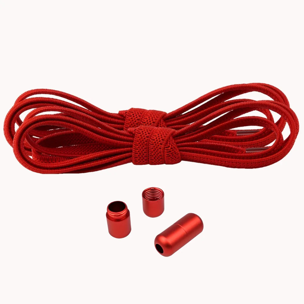Lacet élastique plat avec embout coloré à visser rouge