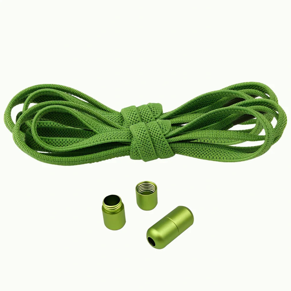 Lacet élastique plat avec embout coloré à visser vert