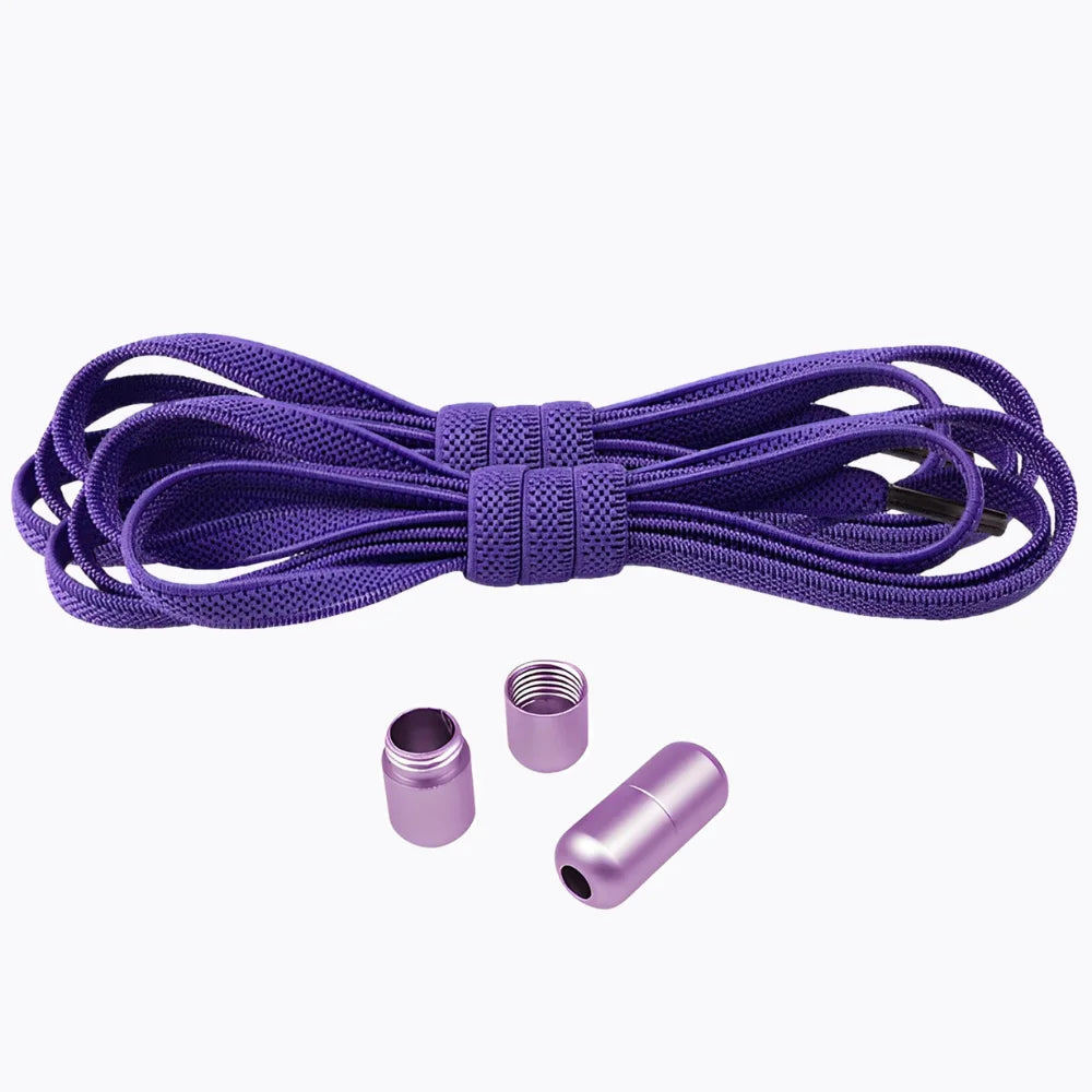 Lacet élastique plat avec embout coloré à visser violet