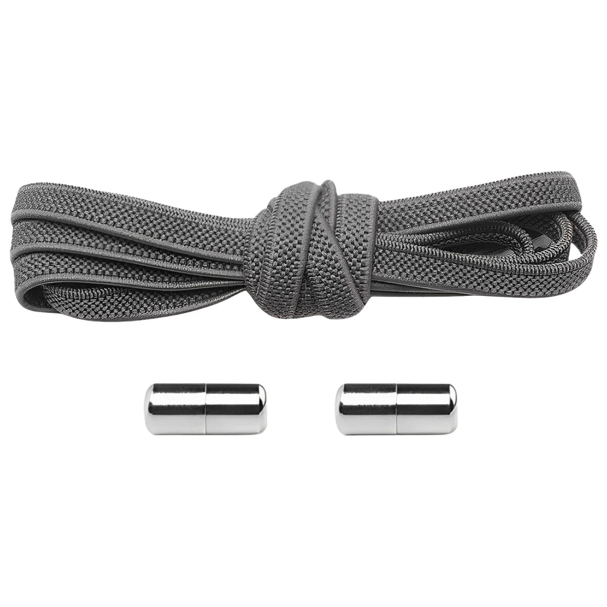 lacet élastique plat gris foncé embout en métal