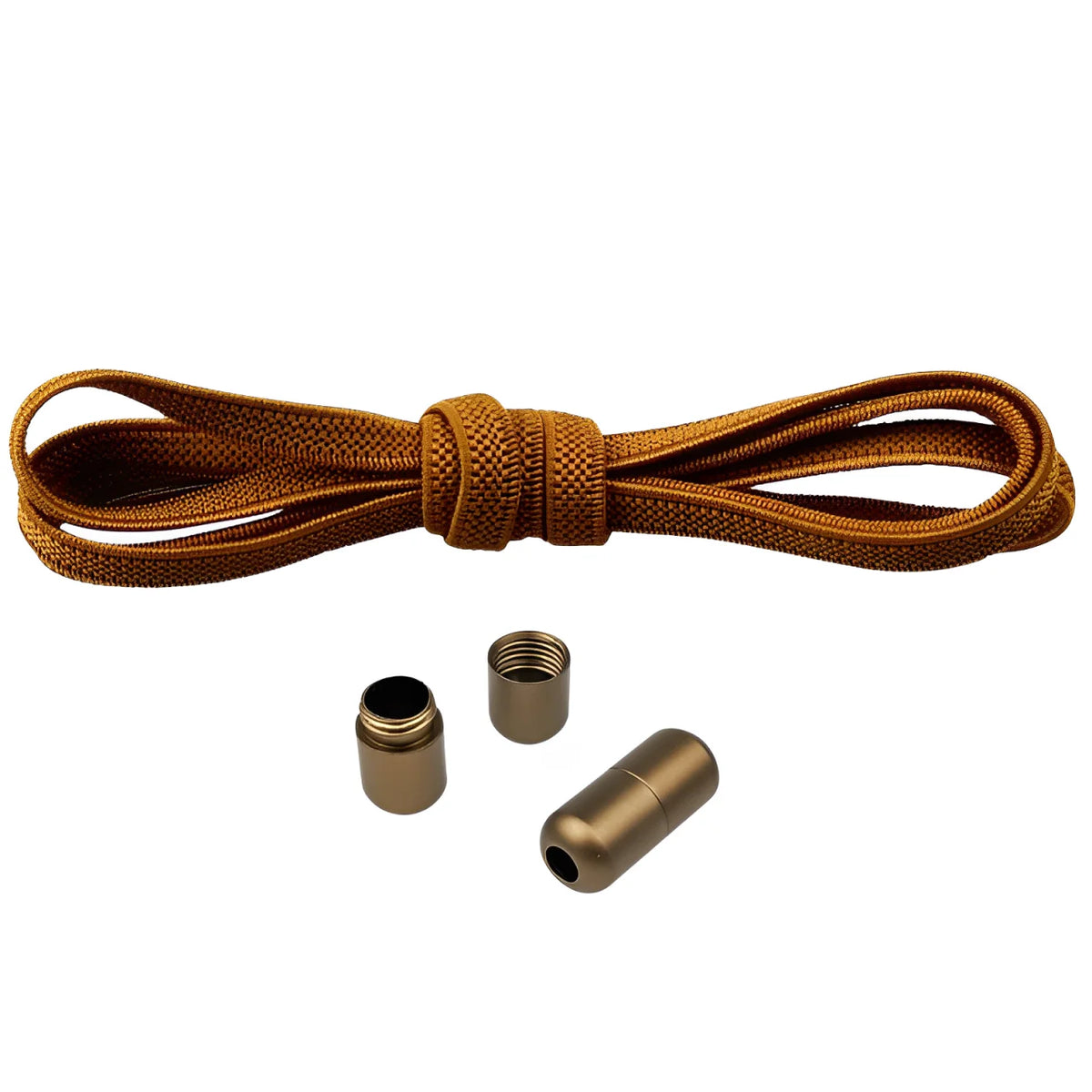 lacet élastique plat marron embout en métal