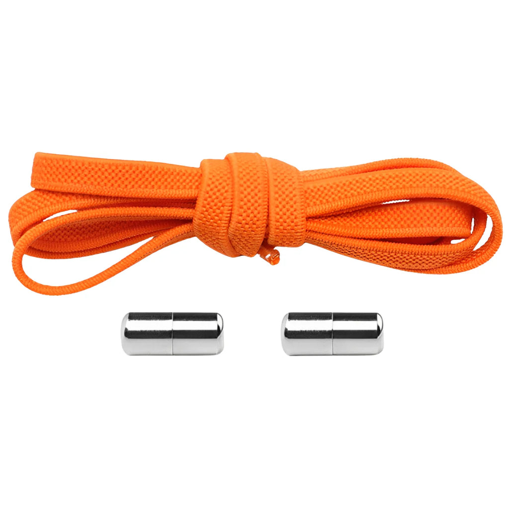 lacet élastique plat orange embout en métal
