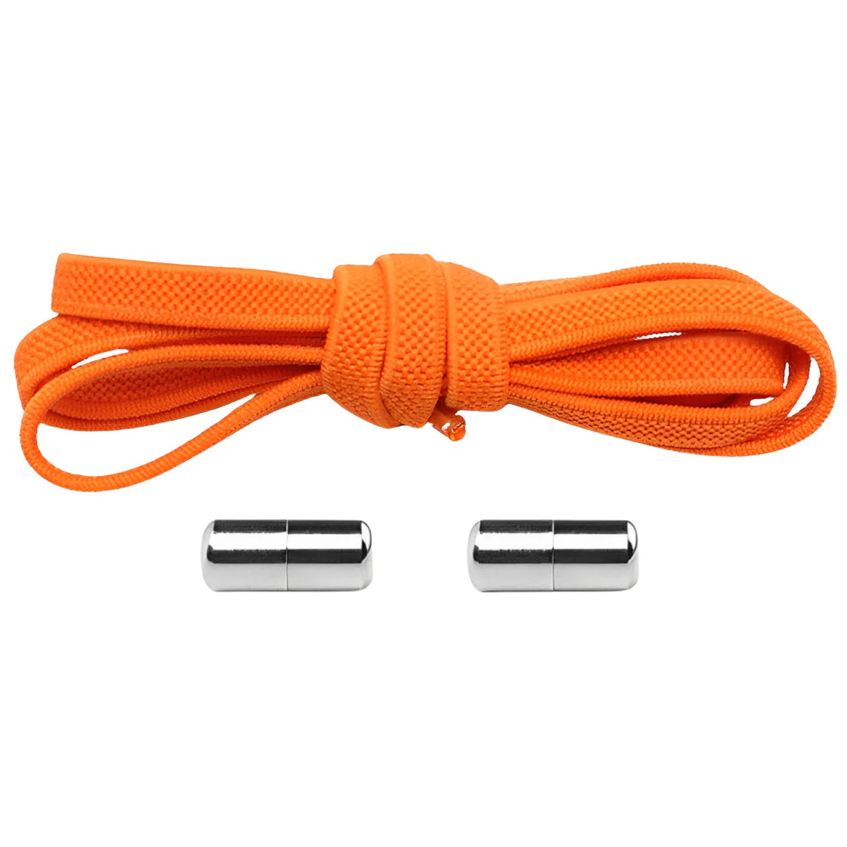 lacet élastique plat orange embout en métal