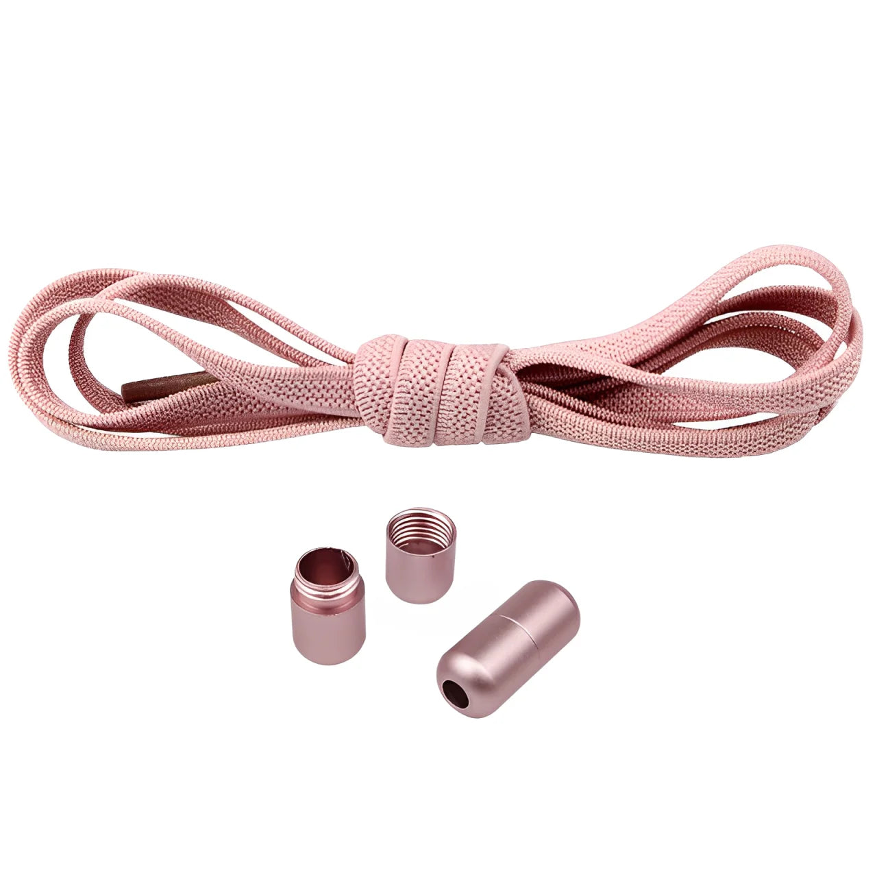 lacet élastique plat rose embout en métal coloré